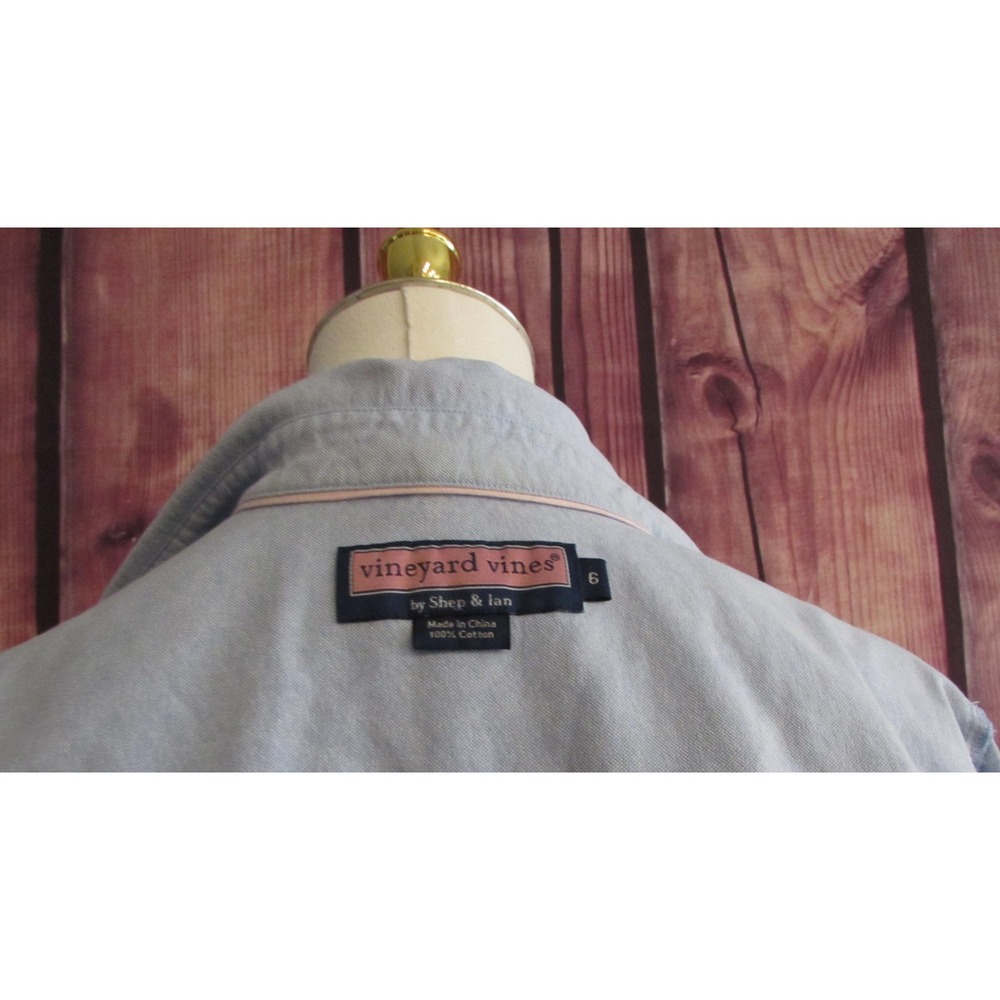 Vineyard Vines Women's Murray Oxford Button Down Shirt Blue Sz 6 Preppy Academia - Picture 11 of 11